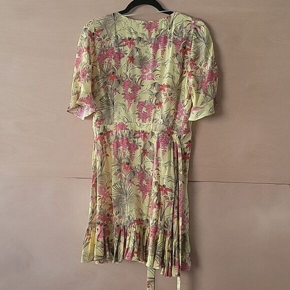 ZARA Floral Blogger CottageCore Festival Boho Feminine Summer Wrap Flowy Dress S - Picture 6 of 15